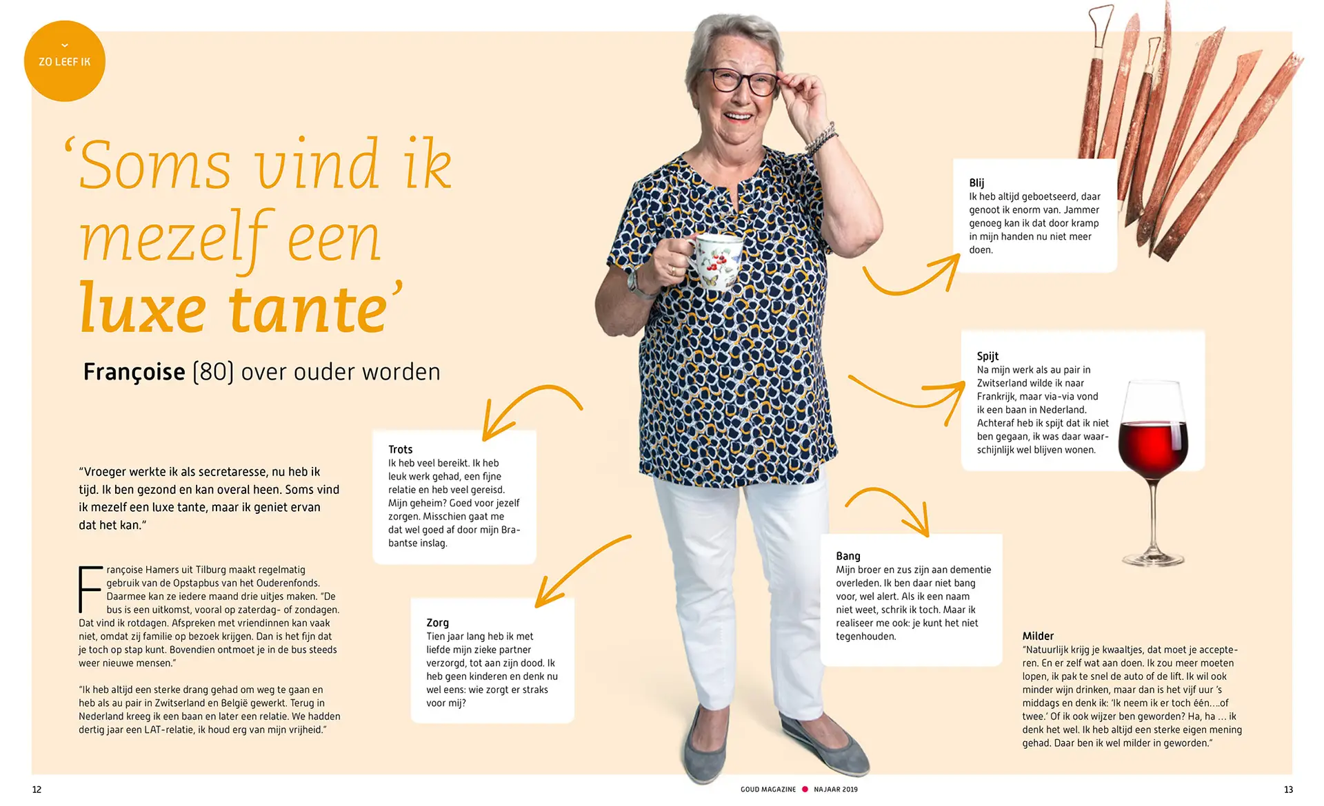 spread met de foto van Francoise